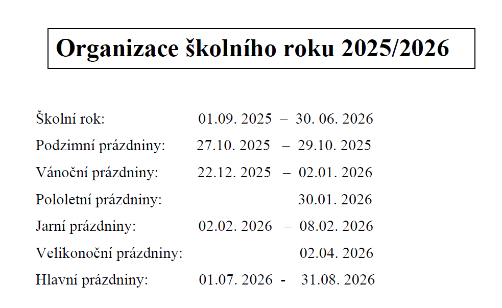 ORGANIZACE ŠKOLNÍHO ROKU