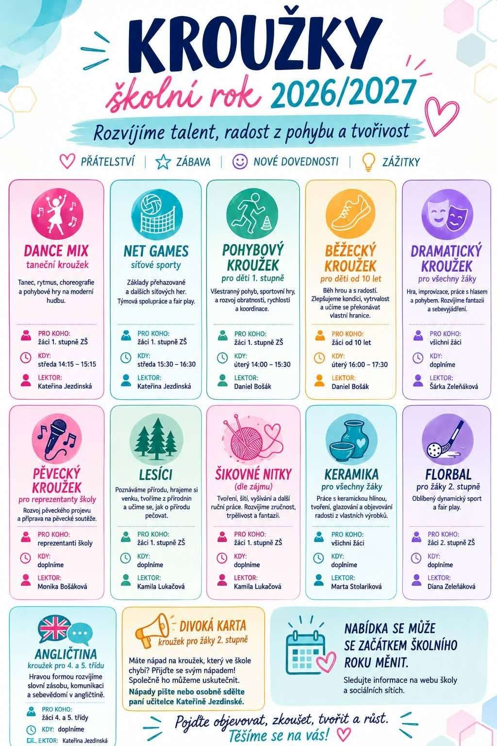 Kroužky ve školním roce 2026/2027
