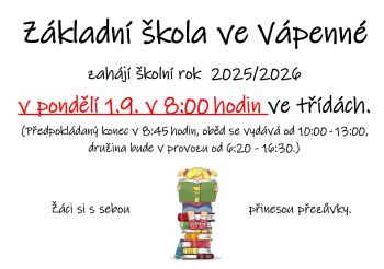 Zahájení školního roku 2025/2026